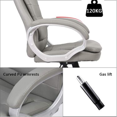 Офісне крісло Mucola з підлокітниками, ергономічне крісло керівника, ігрове крісло зі спинкою та вбудованим підголівником Вантажопідйомність 120 кг, регульована висота Робоче крісло, офісне крісло, комп&39ютерне крісло, обертове крісло