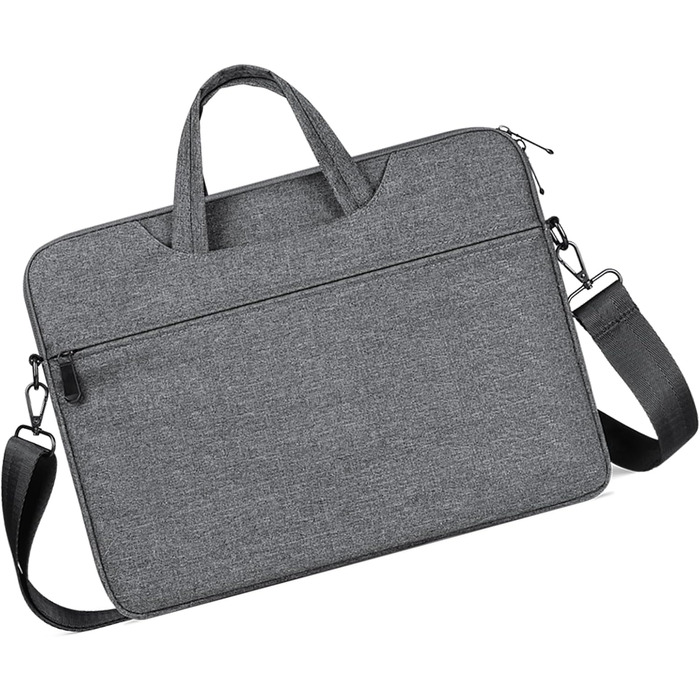 Сумка для ноутбука з плечовим ременем для ноутбуків розміром 39,6 - 40,6 см (15,6 - 16 дюймів), плюшева, м'яка, темно-сіра