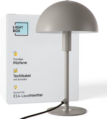 Настільна лампа Lightbox Pilz Висота 36 см Лампа для домашнього офісу, колір taupe (сіро-коричневий)