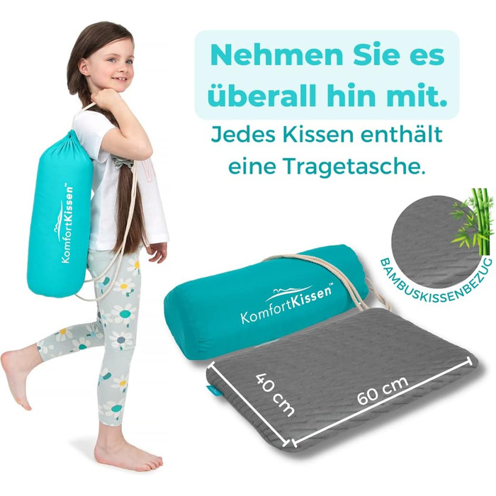 Ортопедична дитяча подушка висотою 5 см з бамбуковою наволочкою Преміальна дитяча подушка з піни з пам'яттю