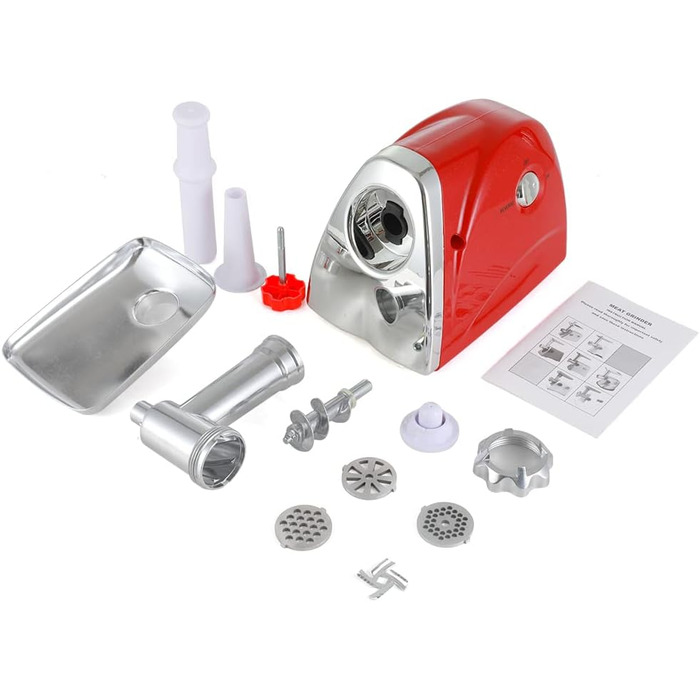 Електрична м'ясорубка для м'яса блокує потужність 800 Вт мідний двигун з нержавіючої сталі лезо ковбаса фарш ковбаса машина червон