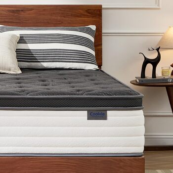 Матрац Coolvie 90x200 см, висота 25 см, ортопедичний та ергономічний пружинний матрац, 7-зонний комфортний пінопласт, рівень жорсткості 3, пружинний сердечник кишенькової форми з ізоляцією руху, сертифікований Oeko-Tex, 90x200x25 см
