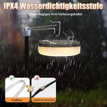 М кемпінгові гірлянди висувні, вуличні гірлянди, універсальні світлодіодні гірлянди - міцні та водонепроникні, зарядка від USB - п