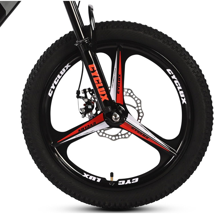 Дюймовий дитячий гірський велосипед для хлопчиків та дівчаток 7-швидкісні передачі Shimano передні та задні дискові гальма амортизаційна вилка міцна сталева рама дитячий велосипед, червоний, 20-