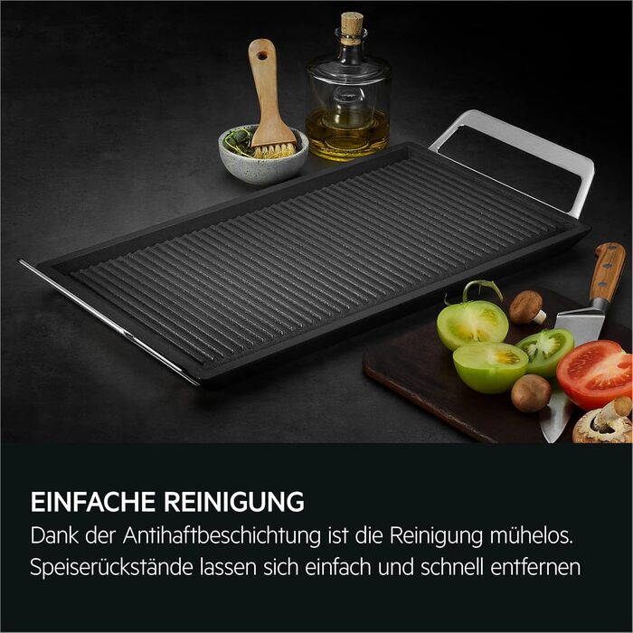 Сковорода AEG Plancha A9HL33 / для всіх типів варильних поверхонь / ідеальний розподіл тепла /, Чорна одинарна