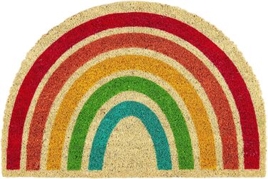 Килимок для дверей Astra Natural Coconut - Кокосовий килимок 40x60 см Веселка - Нековзний килимок для бруду - Килимок для вулиці, килимок для приміщень - Килимок для критої відкритої території 40 x 60 см (прямокутний) Веселка