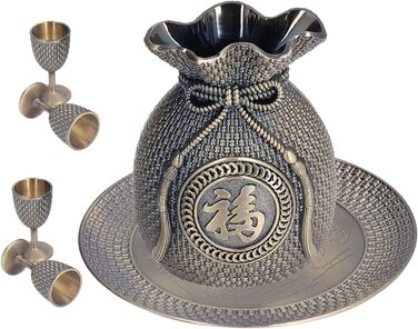 Турецький чайний сервіс у вінтажному стилі з цинкового сплаву з рельєфним малюнком та вишуканим дизайном, стійкий до вицвітання та надзвичайно довговічний турецький кавовий сервіс з чашками для декору дому