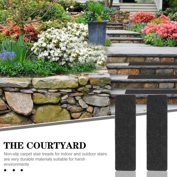 Комплект килимків для сходів із 2 предметів, протиковзкі килимки для сходів, самоклеючі, прямокутний килим для сходів, нековзний килимок для дітей та домашніх тварин (75x20 см)