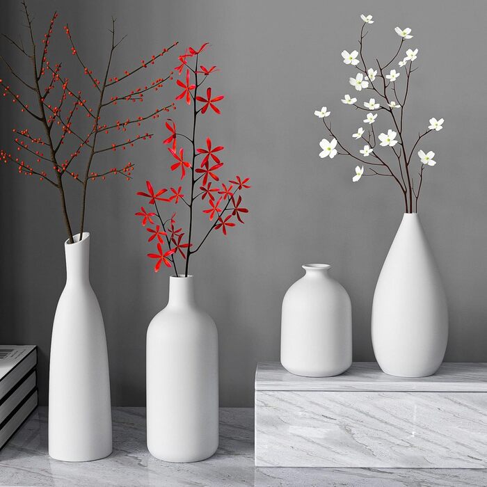 Вази Керамічний набір 4 висоти 22191711см, Вази для квітів Сучасний декор Естетика, Вази для пампасів Трава Квіти Прикраса столу Т