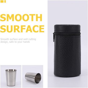 Набір портативних винних келихів Alasum з нержавіючої сталі 170 мл, 4 гладких чашки з кришкою, компактний, для кемпінгу та відпочинку на природі