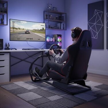 Симулятор кокпіта гоночного сидіння - повністю регульований - без кріплення для монітора