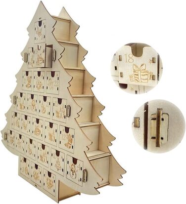 Дерев'яний календар для різдвяної ялинки 24 дні Kelisdi