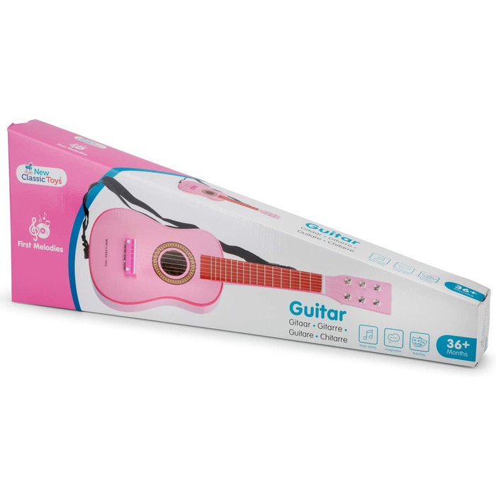 Музичний інструмент - Іграшкова дерев&39яна гітара - Рожевий, 10345 -