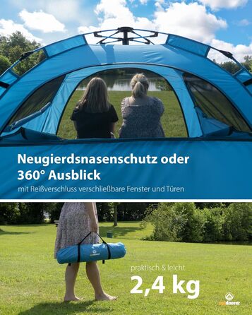 Автоматичний пляжний намет Outdoorer UV 80 SunSnapper Alu Air - надлегкий пляжний намет із захистом від ультрафіолету 80, захистом від комах