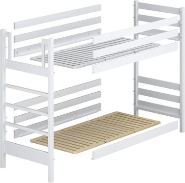 Двоярусне ліжко N-wood N03, дитяче ліжко 120х180 см, для 2 дітей, 2 сторони для складання сходів Ліва або права, Безпечні закругле