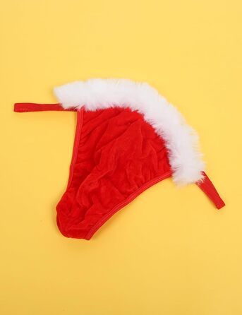 Різдвяна нижня білизна чоловіча сексуальна стрінги з Т-подібним зворотом чоловіча білизна сіссі з відкритою промежиною сліп різдвяна нижня білизна гей нижня білизна кумедні міні-стринги один розмір червоний один розмір