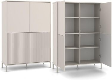 Сучасна шафа CDF KAMARO 4DK Колір Кашемір (бежевий) Шафа для документів та дрібних предметів Ідеально підходить для вітальні, спальні, дитячої кімнати та офісу Легке складання Кашемір (бежевий) 4DK