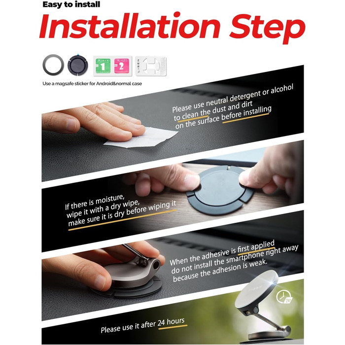 Для Magsafe Автомобільний тримач з функцією зарядки Magsafe Зарядний пристрій Автомобільний магніт для мобільних телефонів Автомоб