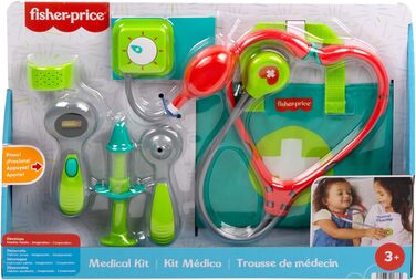 Сумка лікаря Fisher-Price для рольової гри для дітей у дитячому садку, 7 предметів, іграшка для переодягання для дітей віком від 3 років, HYH26