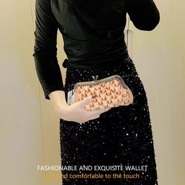 Клатч жіночий вечірній, сумка-плаття для нареченої на весілля, сумка через плече, елегантний модний гаманець, зі знімним ланцюжком (Абрикосовий)