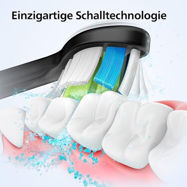 Електрична звукова зубна щітка для дорослих з 1 насадкою Philips W2 Optimal White, чорного кольору, у стильному дорожньому футлярі та USB-зарядним пристроєм (модель HX3683/54), 4100