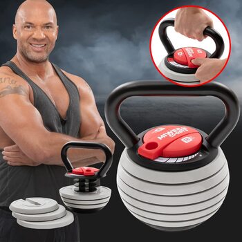 Регульована гиря Miweba Sports KB300 (3.4-18.0 кг), світло-сіра