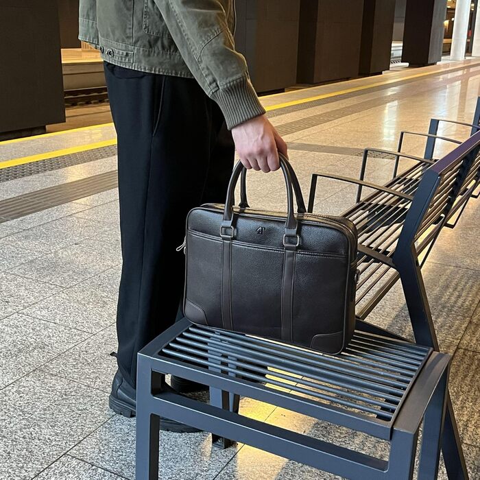 Преміальна сумка для ноутбука з екошкіри, унісекс через плече, портфель в елегантному дизайні, для ноутбуків 14/15,6/16 дюймів, ро