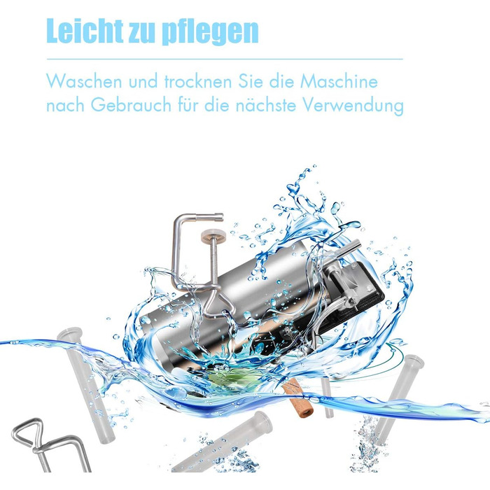 Ручна ковбасна машина, ковбасна машина з нержавіючої сталі, ковбасна машина в комплекті з 4 наповнювальними трубками сріблястого к
