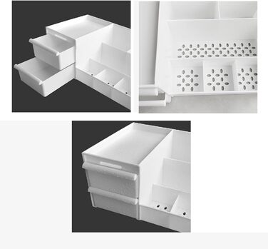 Органайзер для косметики та догляду за шкірою UPGENT, білі коробки для зберігання косметики з 2 ящиками, органайзер для макіяжу, губна помада, шафа для прикрас для спальні, ванної кімнати, Arbe