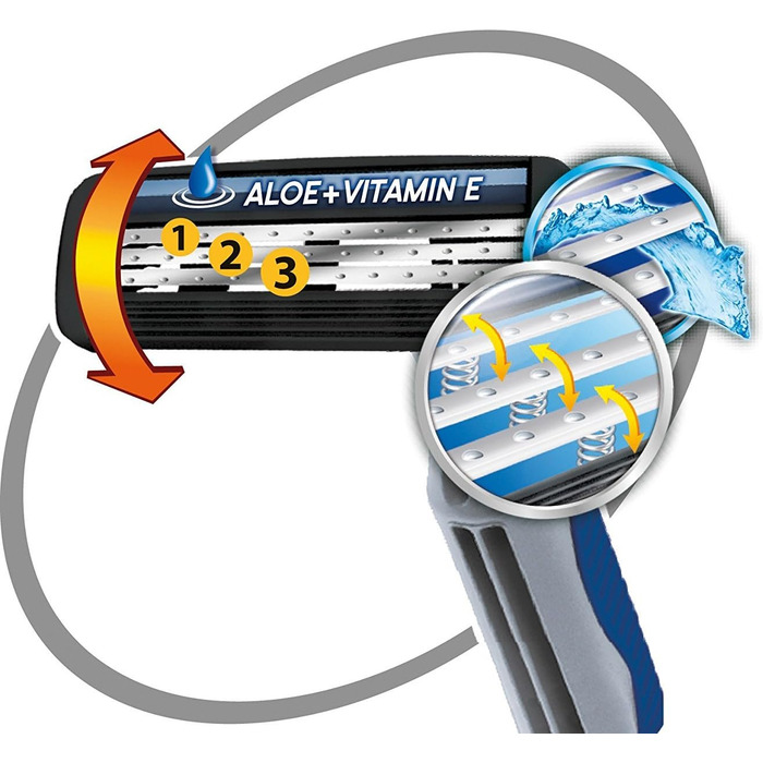 Леза, для чутливої шкіри, 4 шт., 3 Flex Razor Set Men, 3