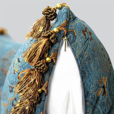 Розкішна європейська подушка для узголів&39я ліжка, класична вінтажна декоративна подушка з вишитим квітковим візерунком, м&39яка подушка для читання з опорою для спини, знімний чохол, бірюзово-блакитне узголів&39я, 140 см x 60 см x 15 см