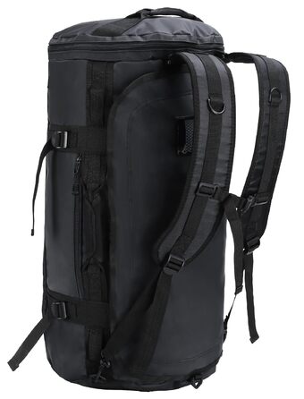 Велика водонепроникна спортивна сумка/рюкзак MIER з відділенням для взуття, що трансформується в рюкзак, 45 л/60 л/90 л, чорна, 90 л