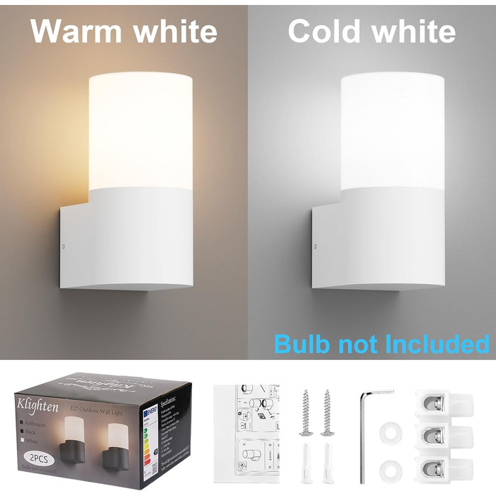 Зовнішні настінні світильники E27 розетка зовнішнє освітлення, настінні світильники зовнішнє/внутрішнє, зовнішнє світло IP65, алюм