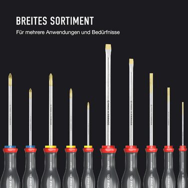 Набір викруток FACOM PROTWIST, 10 предметів, ATW.J10PB. Стандартні викрутки, 10 шт. з круглим та шестигранним жалом