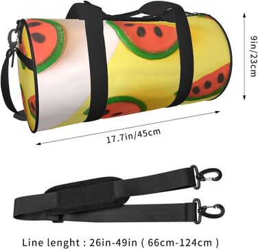 Спортивна сумка, дорожня сумка, літня сумка, з принтом кавуна, сумка на нічліг, чорна, універсальний розмір