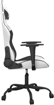 Ігрове крісло INLIFE Біло-чорне зі штучної шкіри, Меблі, Крісла, Ігрові крісла, Чорне, 16,1 кг, 3143651