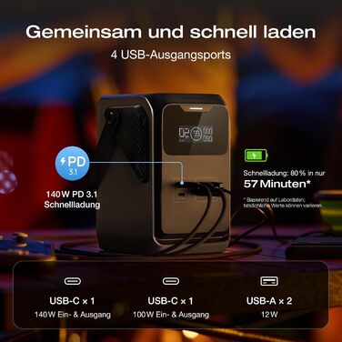 Портативна зарядна станція ECOFLOW TRAIL 200 DC 192 Втгод, надлегкий акумулятор LFP з ручкою, сонячний генератор 220 Вт, швидка зарядка 80 за 57 хв, 4 виходи, ударостійка, для використання на вулиці, кемпінгу, подорожей, надзвичайних ситуацій