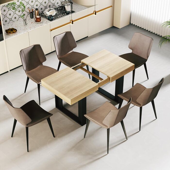 Розсувний обідній стіл 120-160 см для 2-6 осіб, сучасний кухонний стіл, простий обідній стіл, високоміцний великий стіл для вітальні, їдальні, квартири