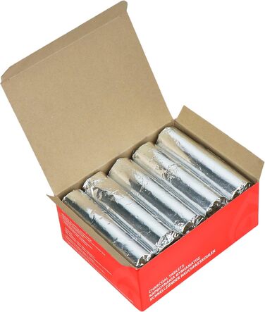 Вугілля для куріння NKlaus 10 рулонів Ø 33мм 100 вугільних таблеток швидкого розпалювання натуральне вугілля самозапалювальне вугі