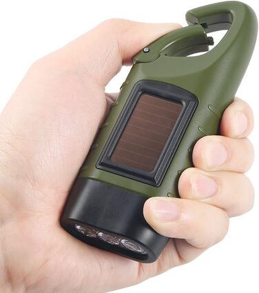 Ліхтарик Simpeak Crank, 2 комплекти сонячних ліхтариків зі світлодіодами, ручний ліхтарик із аварійним освітленням Dynamo з карабіном для кемпінгу на природі, скелелазіння, походу