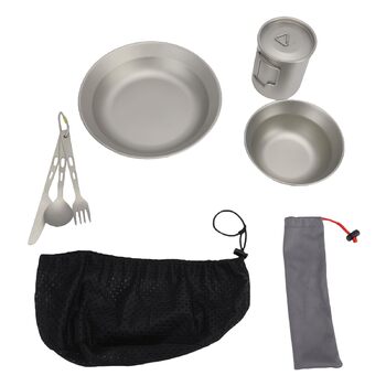 Набір столових приборів для кемпінгу, портативний посуд, багаторазова тарілка, миска, чашка, ніж, виделка, ложка, легкий посуд для подорожей на природі, ідеально підходить для пікніків та походів