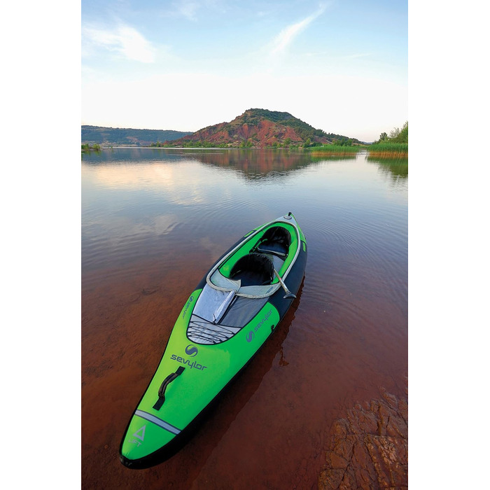 Надувний каяк Sevylor Yukon, канадське каное Надувний каяк Sevylor Yukon, двомісний складний каяк, включаючи сумку, манометр та плавник, 382 x 98 см
