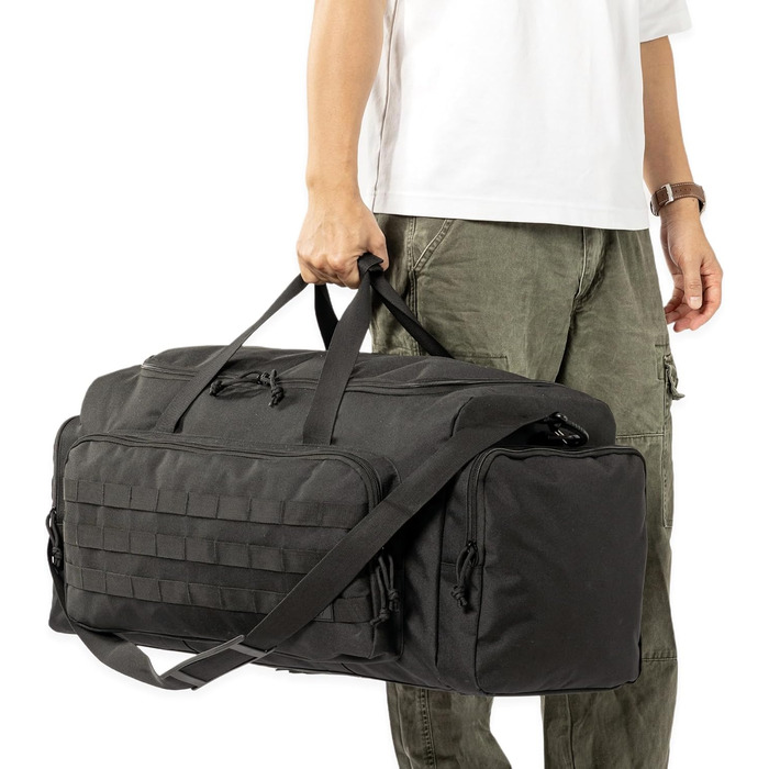 Суперякісна велика дорожня сумка об&39ємом 65 літрів, вантажна сумка з осіннім верхом для спортивного спорядження, лижного спорядження та обладнання, міцна та довговічна (чорна)