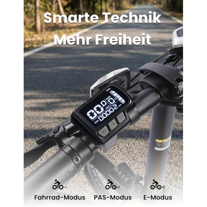 Складаний електровелосипед C10 20 дюймів, вага лише 18,6 кг, двигун 250 Вт, акумулятор 345,6 Втгод, електровелосипед із 7-швидкісною коробкою передач Shimano, запас ходу до 100 км, швидкість 25 км/год, РК-дисплей, ідеально підходить для поїздок на автофур