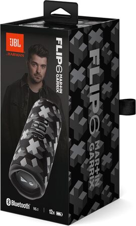 Колонка JBL x Martin Garrix Flip 6 у холодному сірому кольорі - Водонепроникна портативна колонка з 2-смуговою акустичною системою