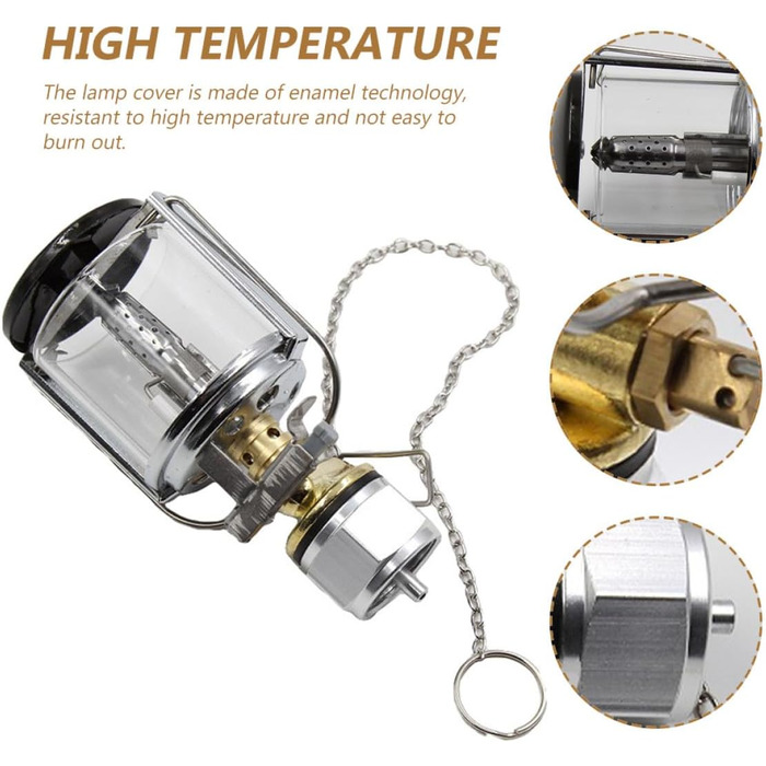 Газовий кемпінговий ліхтар із кришкою. Портативний пропановий ліхтар для освітлення намету. Міцне та тепле світло для кемпінгу на свіжому повітрі.