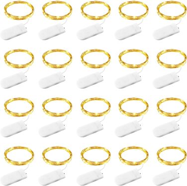 Світлодіодна батарея казкових вогнів, 20 шт. 1M 10 світлодіодів теплі білі внутрішні казкові вогні з акумулятором для спальні, веч