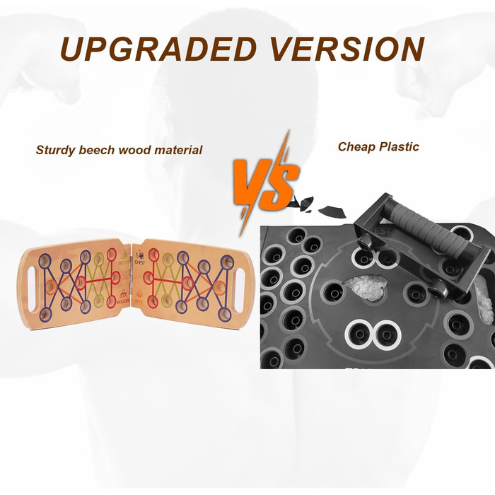 Дерев&39яна рама для віджимань, портативний складний силовий тренажер для м&39язів грудей, м&39язів спини, м&39язів живота, біцепсів плеча - домашнє обладнання для тренувань