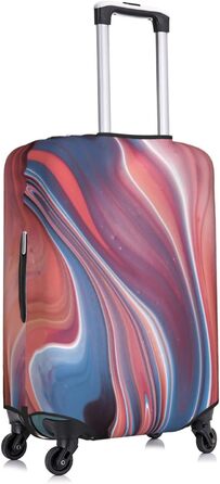 Чохол на валізу Абстрактний рожевий мармур, еластичний, водостійкий, захисний, для подорожей та роботи (розмір валізи 45,7 - 81,3 см), чорний, розмір S