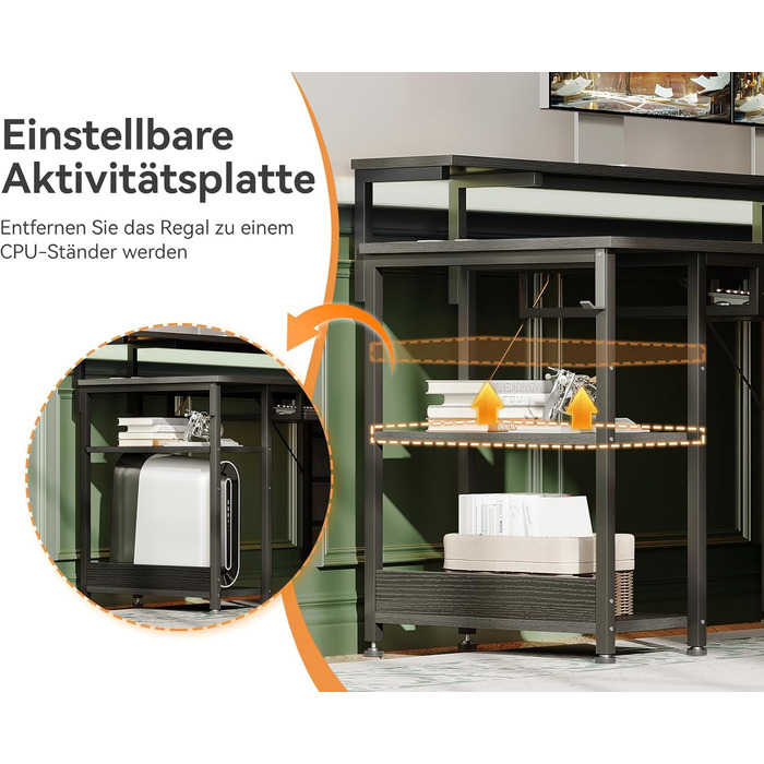 Комп&39ютерний стіл ODK з 4 шухлядами, 140x52x92 см, 2 розетки та 2 порти зарядки USB, ПК-стіл з полицею, ігровий стіл з підставкою для клавіатури для офісу, вітальня, чорний 140x52 см, чорний